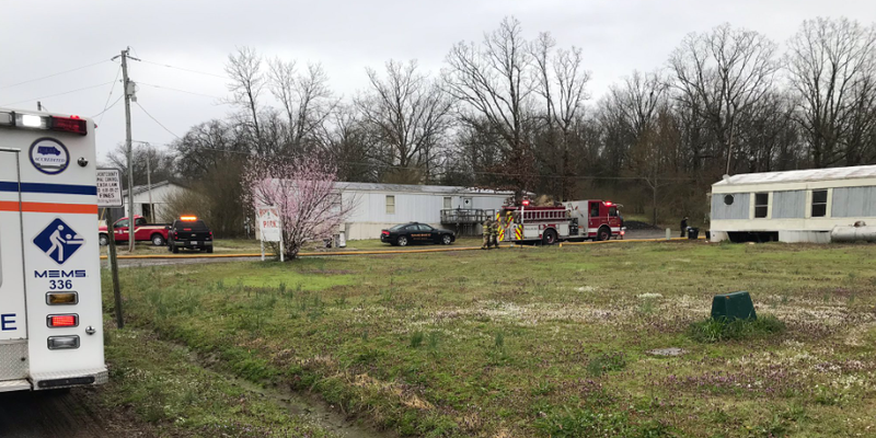 Fire and emergency crews responded to a deadly fire on March 20, 2019 at a mobile home park in Jacksonville. Photo by Pulaski County sheriff's office.