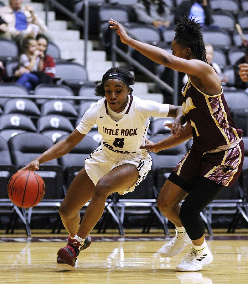 UALR sophomore guard Tori Lasker was part of the Trojans’ starting lineup that played the majority of the minutes during the Sun Belt Conference Tournament. UALR takes on Gonzaga in the NCAA Tournament on Saturday. 