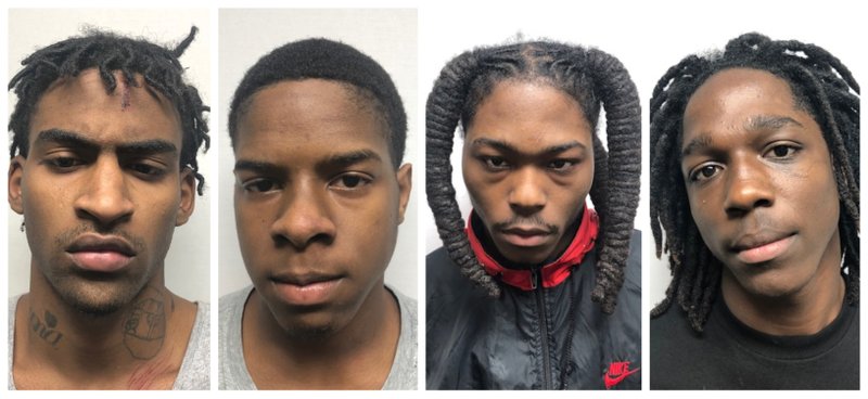 From left to right: Drequan Robinson, Darius Stewart, Keith Lamont Harris Jr. and Keith Keshawn Harris. Photos by North Little Rock Police Department