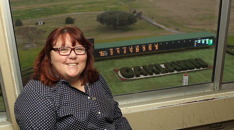 The Sentinel-Record/Richard Rassmussen PRESS BOX: Oaklawn Park's new press box manager, Cathy Riccio, got an unconventional introduction to the sport while taking tap dancing lessons.