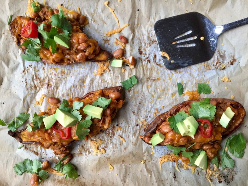 Loaded Twice-Baked Sweet Potatoes