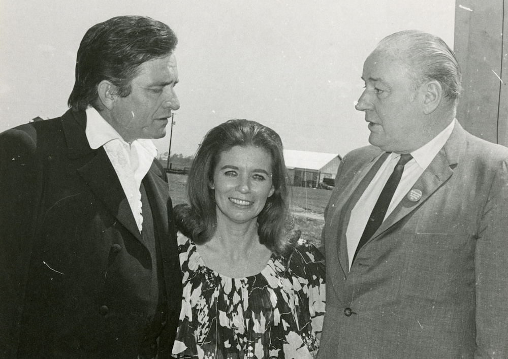 Johnny Cash (from left) and June Carter Cash with Arkansas Governor Winthrop Rockefeller. (Democrat-Gazette file photo)
