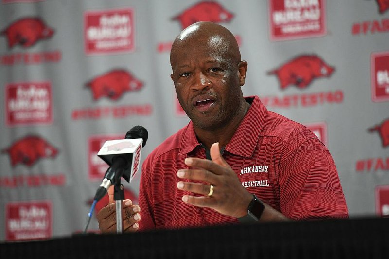 The University of Arkansas fired men’s basketball coach Mike Anderson (shown) in this photo.