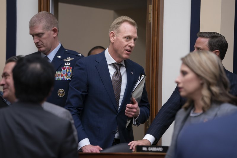 Acting Defense Secretary Patrick Shanahan arrives to testify at a House Armed Services Committee hearing on the fiscal year 2020 Pentagon budget, on Capitol Hill in Washington, Tuesday, March 26, 2019. Lawmakers are concerned about military construction projects that could lose funding to pay for President Donald Trump's border wall. (AP Photo/J. Scott Applewhite)