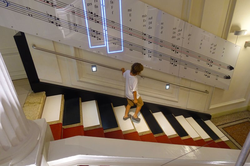 Musical steps at Vienna’s Haus der Musik are just one of the museum’s fun features. Photo by Rick Steves via Rick Steves' Europe