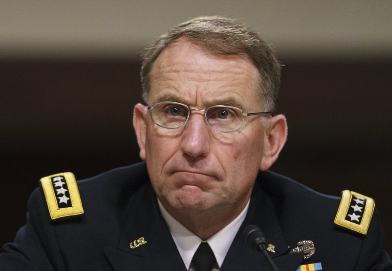 In this Sept. 25, 2018 file photo, Gen. Robert Abrams, looks to the dais as he testifies before the Senate Armed Services Committee on Capitol Hill in Washington. Abrams told a congressional panel that North Korean production of nuclear weapons materials and missiles is "inconsistent with" its broad pledge to denuclearize. (AP Photo/Carolyn Kaster)