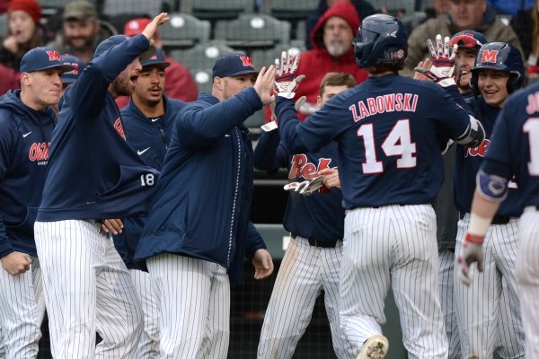 Arkansas Ole Miss Saturday, March 30, 2019, during the inning at Baum-Walker Stadium in Fayetteville. Visit nwadg.com/photos to see more photographs from the game.