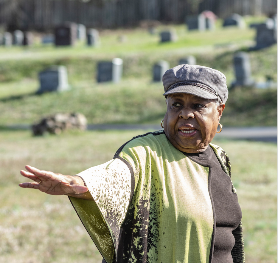 Former state Sen. Irma Hunter Brown has worked for years to preserve Haven of Rest Cemetery, a black cemetery on 12th Street in Little Rock. She and other Friends of Haven of Rest Cemetery Inc. members and supporters have raised funds, cut down overgrown shrubbery, paved roads and other tasks to restore the 17-acre site that is the final home to more than 12,000 black Arkansans. (Arkansas Democrat-Gazette/CARY JENKINS)
