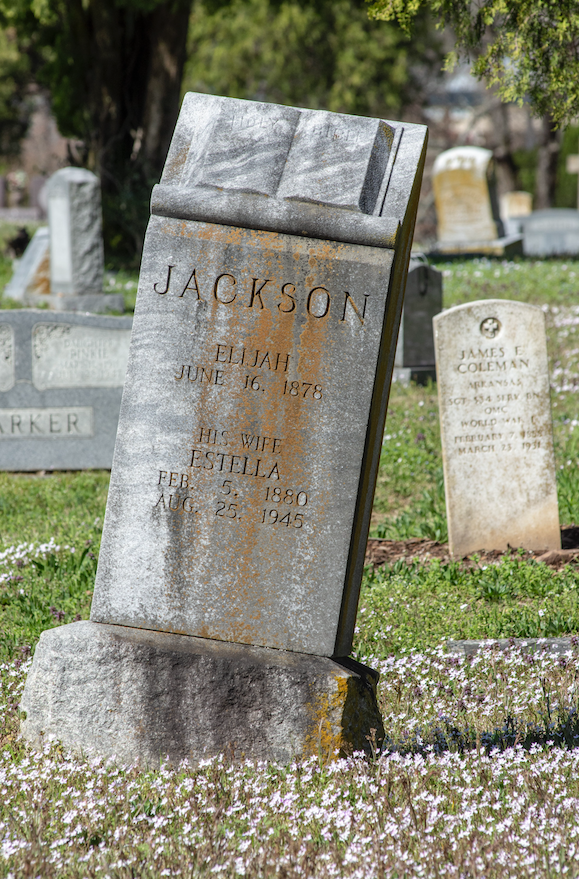 Many tombstones at Haven of Rest Cemetery are leaning — probably because of flooding problems. (Arkansas Democrat-Gazette/CARY JENKINS)