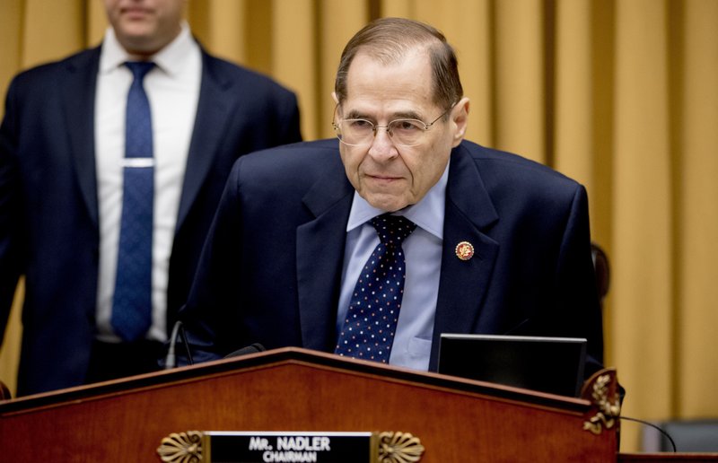 House Judiciary Committee Chairman Jerrold Nadler appears before the House Judiciary Committee on Capitol Hill, Friday, Feb. 8, 2019, in Washington. 