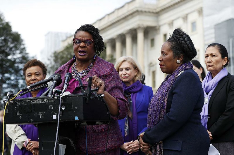 U.S. Rep. Gwen Moore, D-Wis., talks Thursday about the Violence Against Women Act after the House voted to reauthorize the law. 