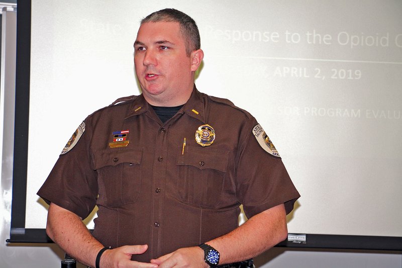 Lt. Joe Traylor of the Saline County Sheriff’s Office spoke April 2 at Saline Memorial Hospital in Benton about the importance of proper training in treating drug-overdose victims. He said that after he received his training for the use of Narcan, it wasn’t a month later when, while on patrol, he had to use the drug on an overdose victim.