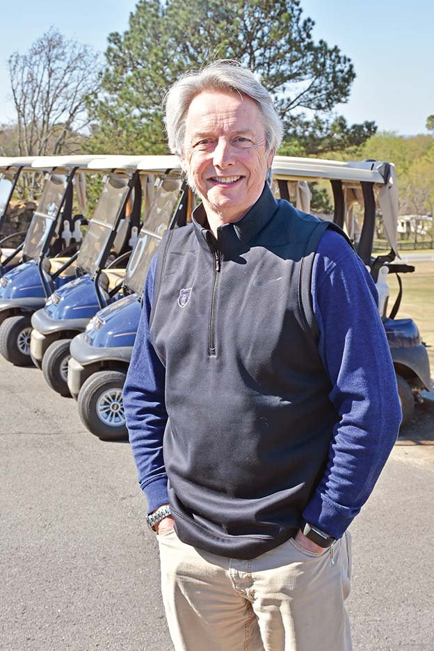 Terry Fiddler of Conway, pictured at the Conway Country Club, will be one of 400 volunteers helping with the 23rd Arnold Palmer Cup at The Alotian Club in Roland on June 7-9.