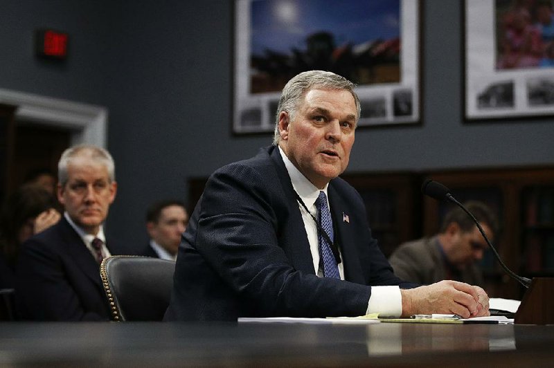 IRS Commissioner Charles Rettig testifies before the House Appropriations Subcommittee on Financial Services and General Government during a hearing, Tuesday, April 9, 2019, on Capitol Hill in Washington.