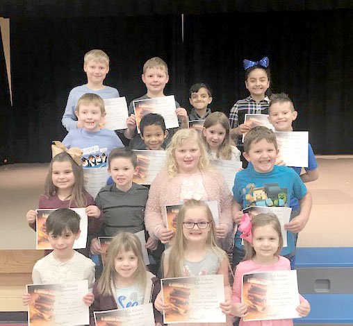 SUBMITTED PHOTO Academic Award Winners from Folsom Elementary in Farmington for March 2019 are Braxton Clark (row one, left), Ella Harris, Stella Warford, Callie Caldwell; Tenley Swartout (second row, left), Will Weaver, Baylee Tabor, Todd Swanson; Marshall Wallace (third row, left), Kain Reico, Sarah Eary, Daegon Darling-Puckett; Braydon Hughes (back row, left), Braydon Burgess, Faisal Alwehibi, Aracely Flores.