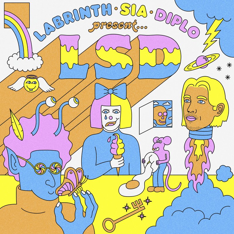 This cover image released by Columbia Records shows "Labrinth, Sia, Diplo Present... LSD," a release by LSD. (Columbia Records via AP)