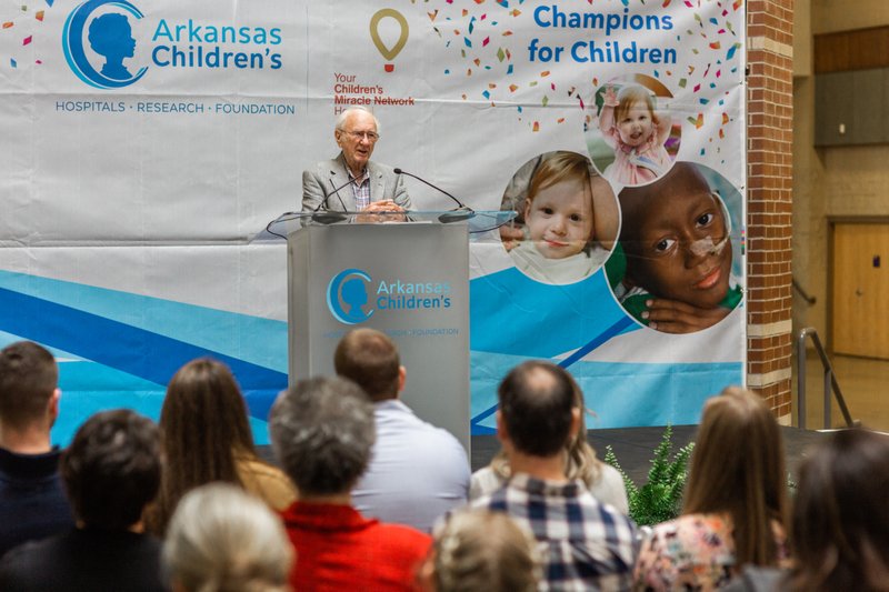 Services: Bob Brown, Arkansas Children’s donor and El Dorado resident, talks at the donor’s event on Saturday. The new dental truck program will bring dental health services to Union County schools. Brown gave the largest single commitment to dental outreach programs at ACH to date.
