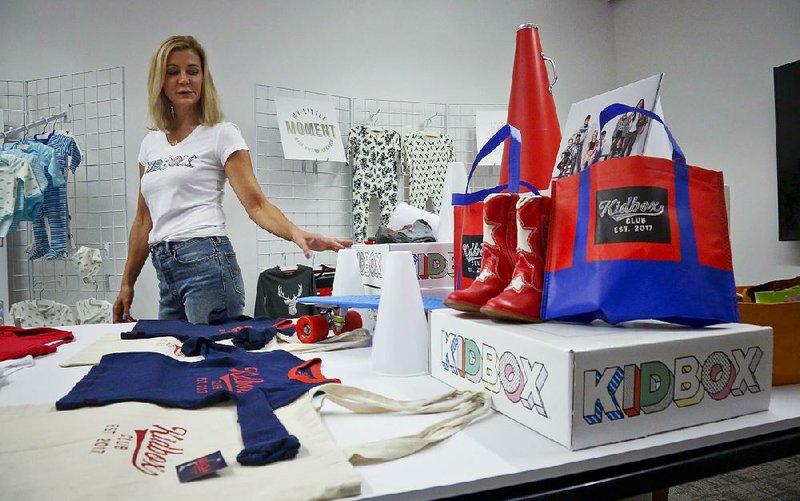 Kidbox Chief Executive Officer Miki Racine Berardelli describes products available through her online styling service for children at an event in June. 