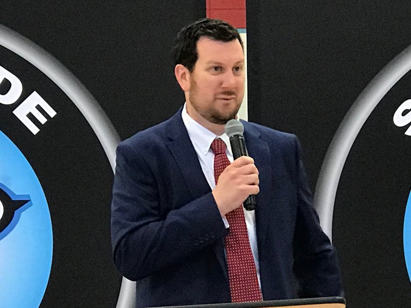 PHOTO BY WALTER WOODIE Robert Brunk was named the new girls basketball coach at Fort Smith Southside on Tuesday, April 16, 2019.