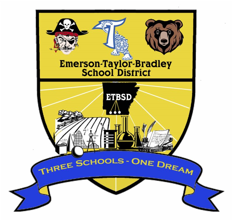 The logo of Emerson-Taylor-Bradley School District. 