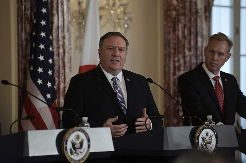 Secretary of State Mike Pompeo, at a news conference Friday with acting Defense Secretary Patrick Shanahan and Japanese officials, said sanctions will continue until North Korea ends its nuclear program. 
