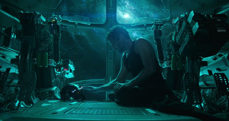 This image released by Disney shows Robert Downey Jr. in a scene from "Avengers: Endgame." (Disney/Marvel Studios via AP)