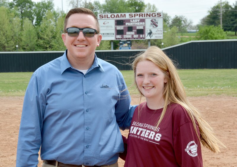Jimmy Allen (left) with Siloam Springs pitcher Jessie Robinson. 