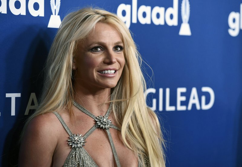 This April 12, 2018 file photo shows Britney Spears at the 29th annual GLAAD Media Awards in Beverly Hills, Calif.