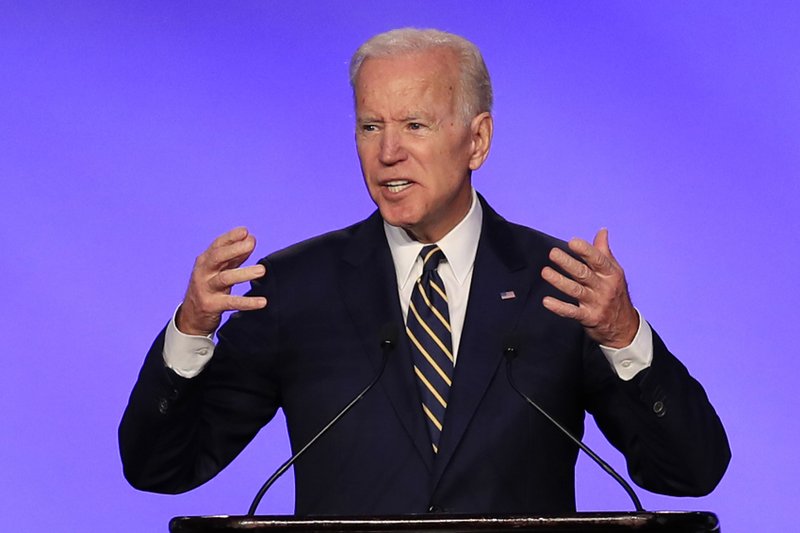 FILE - In this March 26, 2019, file photo, former Vice President Joe Biden speaks at the Biden Courage Awards in New York. (AP Photo/Frank Franklin II, File)