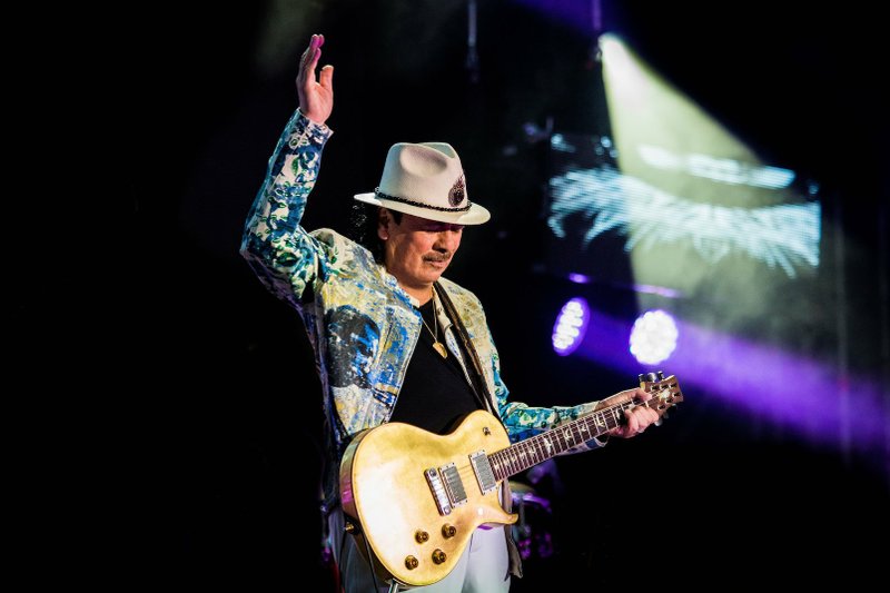 Carlos Santana performs today at the Walmart AMP in Rogers. Special to the Democrat-Gazette/Roberto Finzio