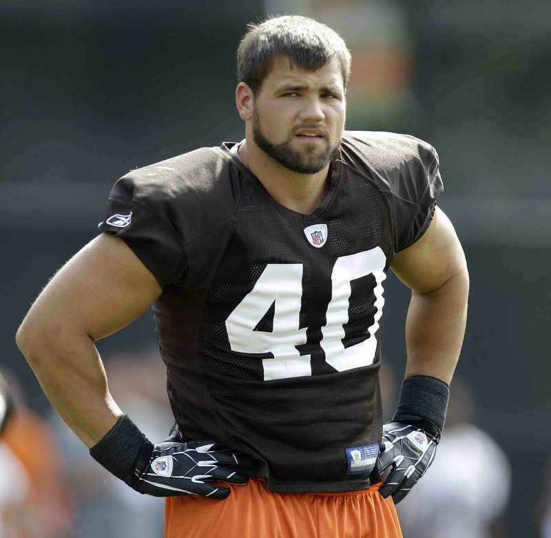 File Photo Former Razorback and NFL running back Peyton Hillis will be the keynote speaker at the Springdale Mayor's Prayer Breakfast, beginning at 6:30 a.m. May 2 at Cross Church, 1709 Johnson Road in Springdale, held in conjunction with National Day of Prayer events celebrated across the country that day. Tickets are $15 each at Springdale churches, the Springdale Chamber of Commerce and the Jones Center.
