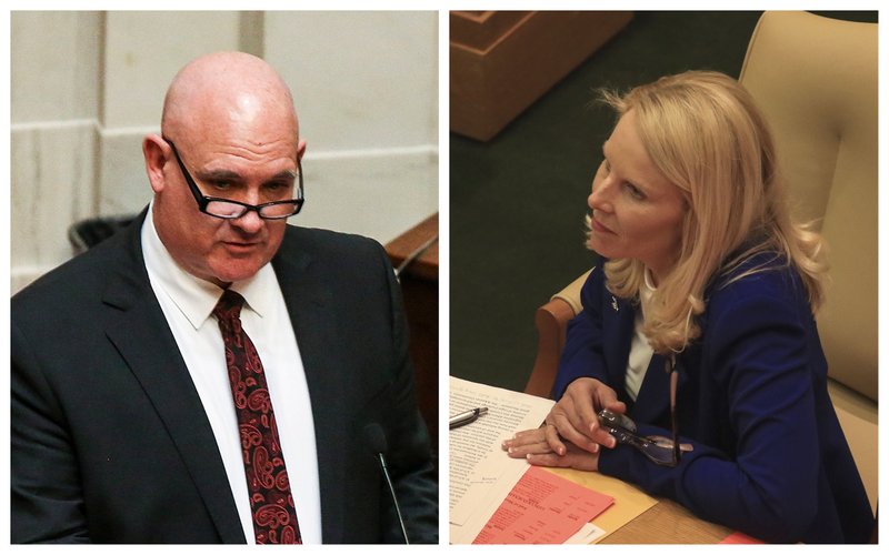 Sen. Mathew Pitsch, R-Fort Smith, and Rep. DeAnn Vaught, R-Horatio, are shown in these file photos.