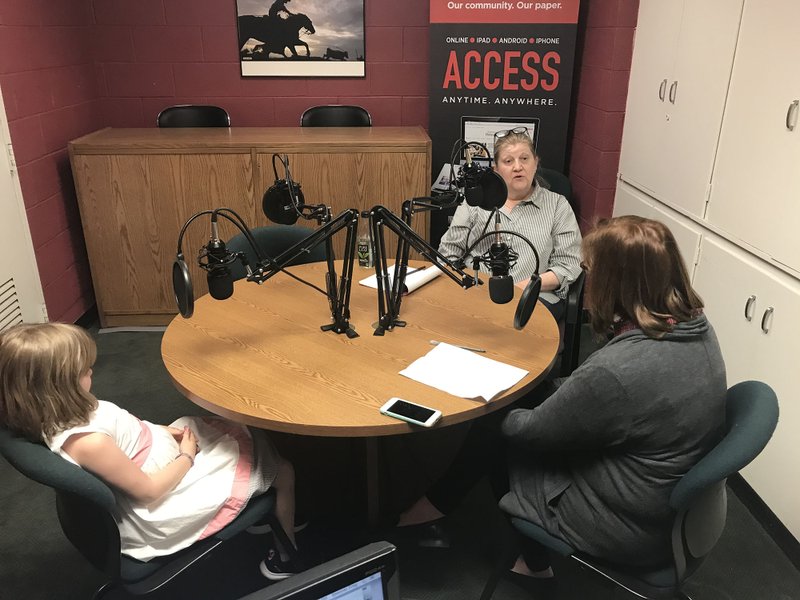 Emmy Fletcher (from left), Julie Gable, director at Arts Live Theatre, and Lara Jo Hightower, features writer at the Northwest Arkansas Democrat Gazette.