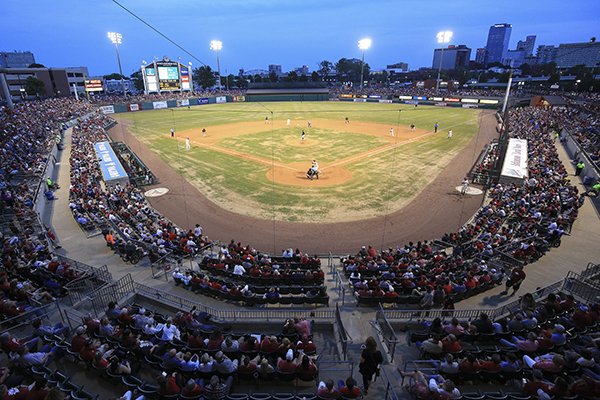 Dickey-Stephens Park is shown during a game between Arkansas and Grambling State on Tuesday, April 30, 2019, in North Little Rock. 