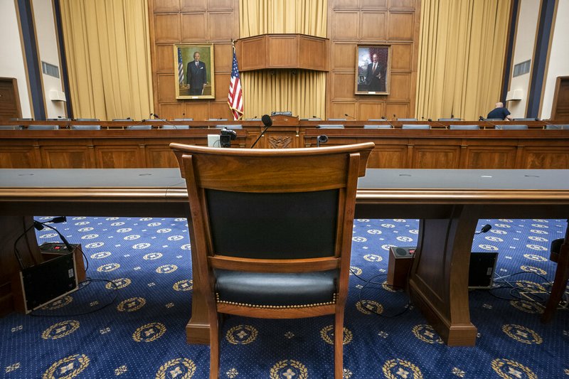 The House Judiciary Committee witness chair will be without its witness this morning, Attorney General William Barr, who informed the Democrat-controlled panel he will skip a scheduled hearing on special counsel Robert Mueller's report, escalating an already acrimonious battle between Democrats and the Justice Department, on Capitol Hill in Washington, Thursday, May 2, 2019. (AP Photo/J. Scott Applewhite)