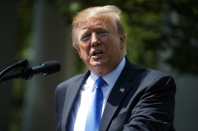 President Donald Trump speaks during a National Day of Prayer event in the Rose Garden of the White House, Thursday, May 2, 2019, in Washington. (AP Photo/Evan Vucci)