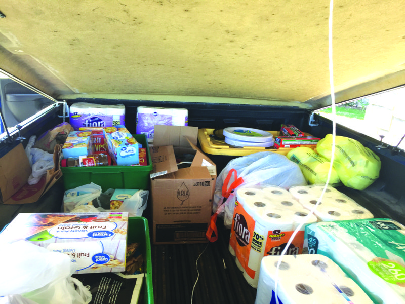 Supplies were packed in the bed of Kelly Wilson's vehicle to help with disaster relief to those affected by a tornado that ripped through Ruston, Louisiana recently. 