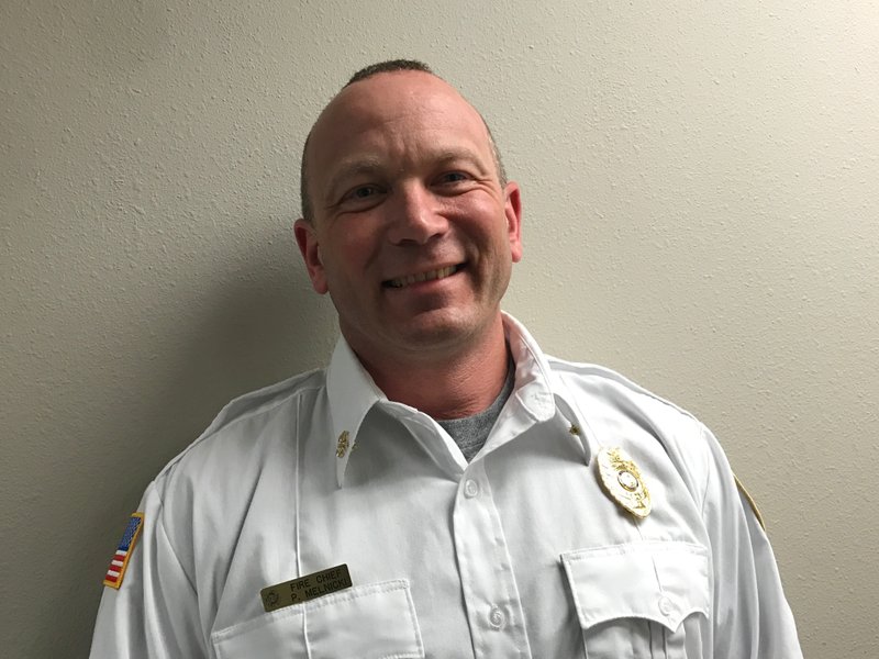 ALEX GOLDEN/NWA Democrat-Gazette Lowell Fire Chief Pete Melnicki stands Thursday, May 2, 2019, at Fire Station 1 during his first week on the job.