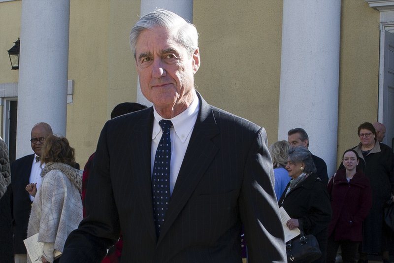 FILE - In this March 24, 2019, file photo, special counsel Robert Mueller departs St. John's Episcopal Church, across from the White House in Washington. (AP Photo/Cliff Owen)