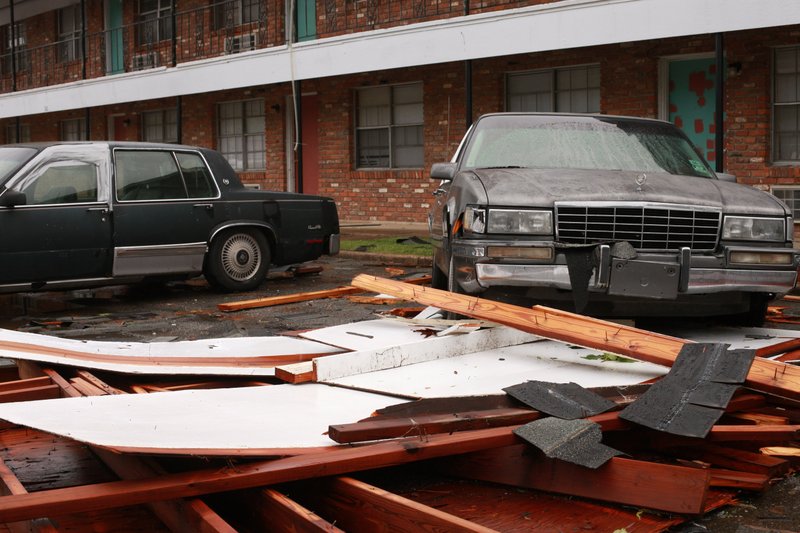 Storm damage from Wednesday night's storm at Myranda's Place Apartments in Pine Bluff.
