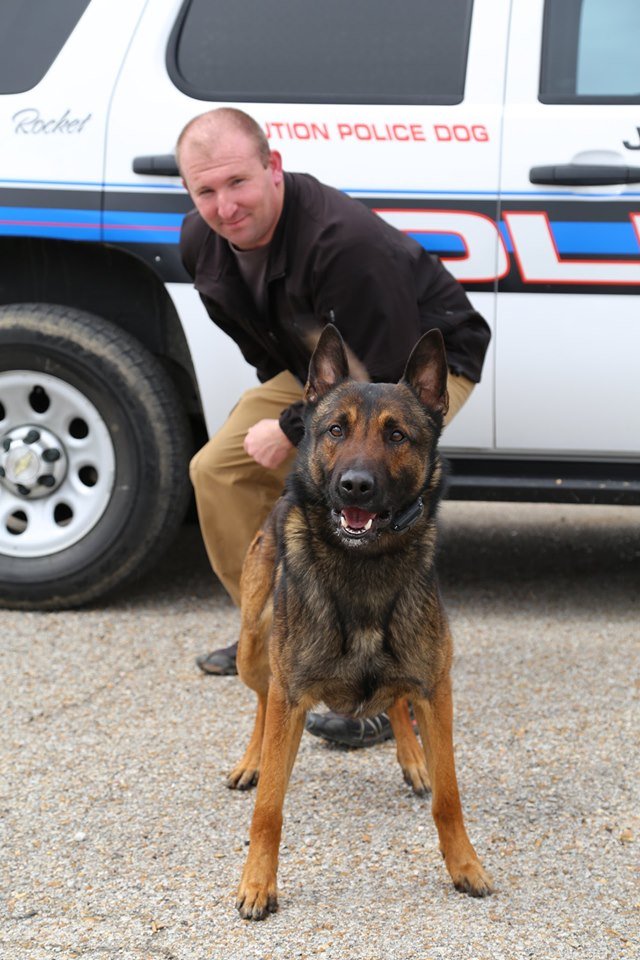 K9 officer Rocket and his handler Jason Myers