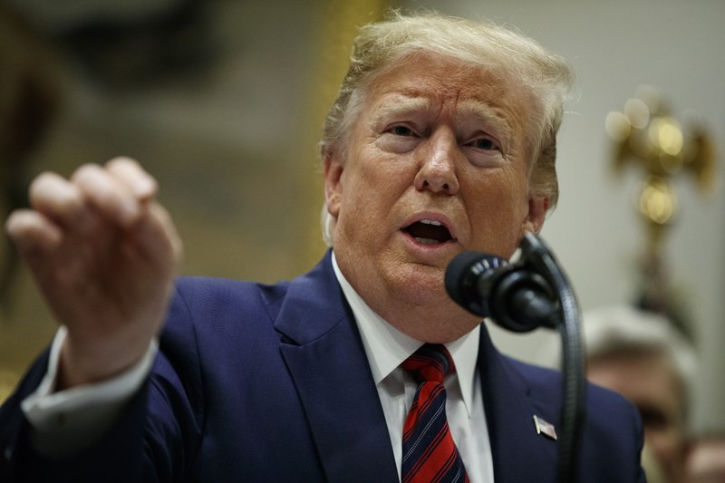 President Donald Trump speaks during an event on medical billing, in the Roosevelt Room of the White House, Thursday, May 9, 2019, in Washington. (AP Photo/Evan Vucci)

