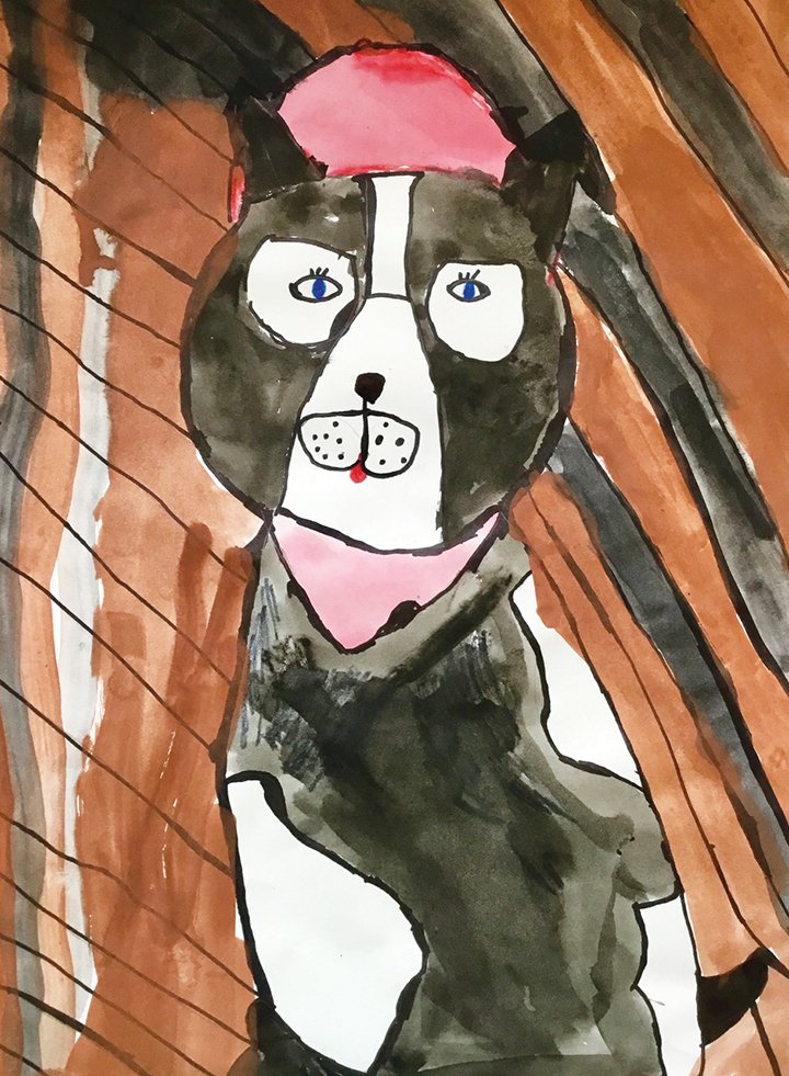 Jade Lewis, a second-grader in the Harmony Grove School District, won an Honorable Mention award with this watercolor, My Dog in Paris.