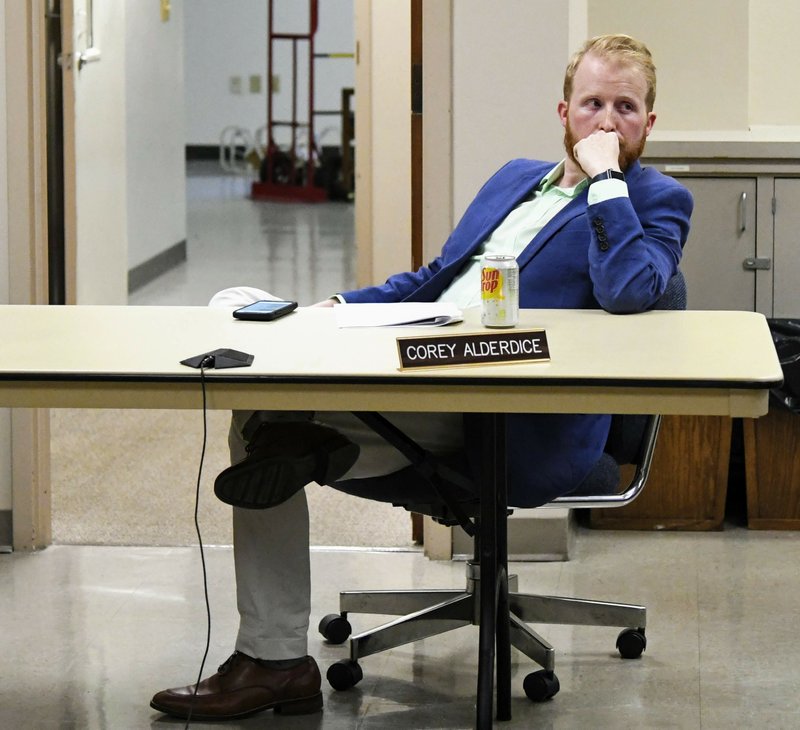 The Sentinel-Record/Grace Brown
PUBLIC CONCERNS: Corey Alderdice, director of the Arkansas School for Mathematics, Sciences, and the Arts, listens to concerns from the community during a board of visitors meeting at the school on Monday.