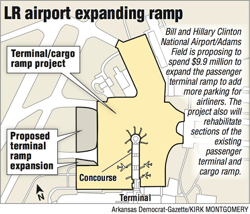 A map showing the LR airport expanding ramp