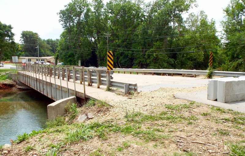 Photo by Randy Moll The bridge over Flint Creek suffered damage in the 2017 late-April flood and remains closed until it can be replaced.