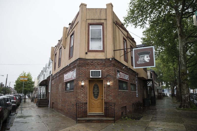 This Monday, May 13, 2019 photo, shows the exterior of the private club Jacks NYB in Philadelphia. The St. Louis Blues have adopted Laura Branigan's 1980s hit "Gloria" as their celebration song. The tradition is only about five months old and it started in this Philadelphia bar. (AP Photo/Matt Rourke)