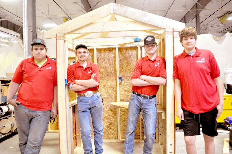 RACHEL DICKERSON/MCDONALD COUNTY PRESS Tryston Leach (left), Blaine Bishop, Reece Cooper and Dustin Greenup are the members of the Skills USA Teamworks team who are going to nationals in Louisville, Ky.