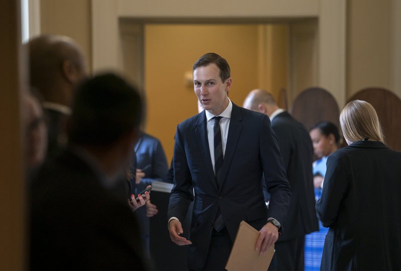 President Donald Trump's senior adviser, and son-in-law, Jared Kushner, departs the Capitol after a meeting with Senate Republicans, in Washington, Tuesday, May 14, 2019. 