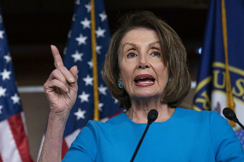 Speaker of the House Nancy Pelosi, D-Calif., talks Thursday in Washington about “impeachment as a purpose,” suggesting it as a means to obtain documents the Trump administration is refusing to release. 